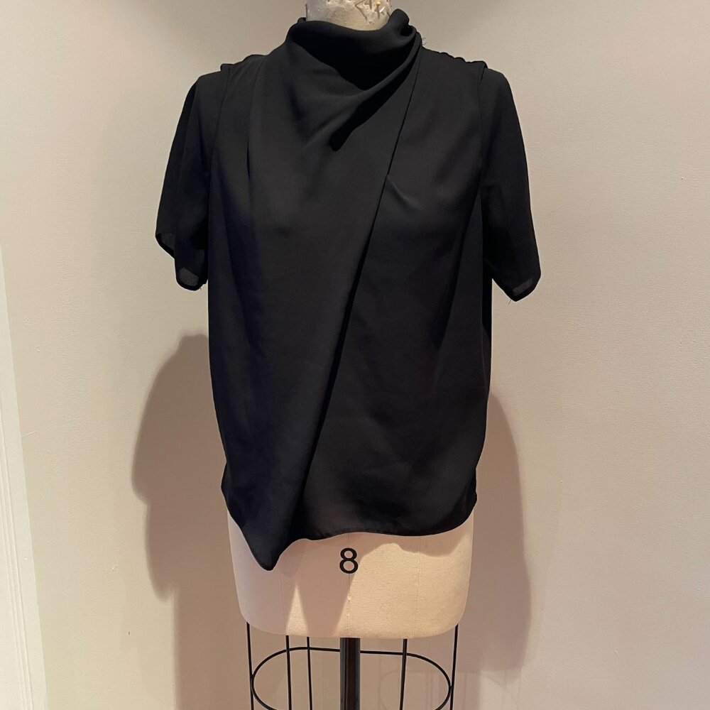 Asos Black Short Sleeve Blouse, Black, Size 8